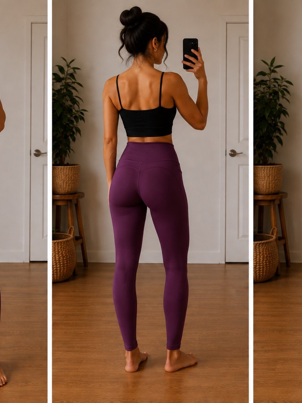 High-Waist Leggings — Plum